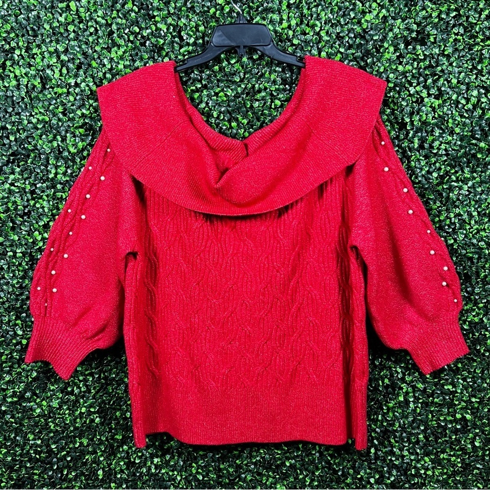 CROWN & IVY | Pearl Embellished Sweater - Picture 4 of 10